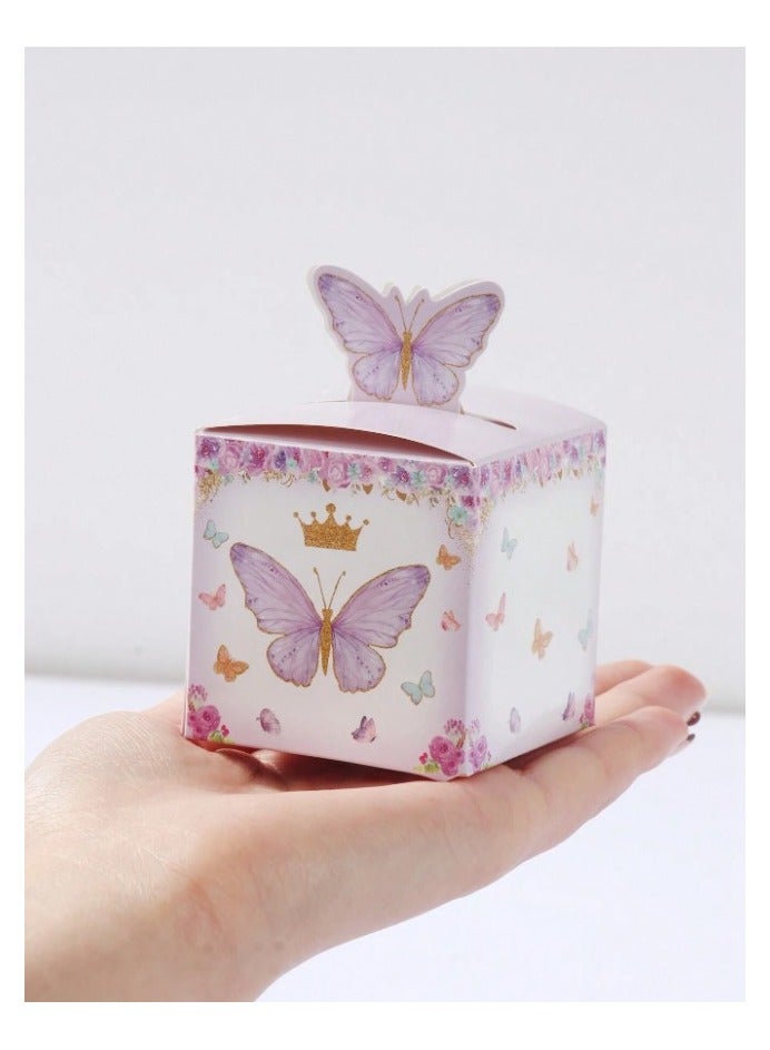 12pcs Lavender butterfly printed gift wrapping bags for wrapping and decorating gifts on occasions like birthday, wedding and festivals - Image 3