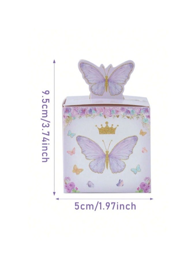 12pcs Lavender butterfly printed gift wrapping bags for wrapping and decorating gifts on occasions like birthday, wedding and festivals - Image 4