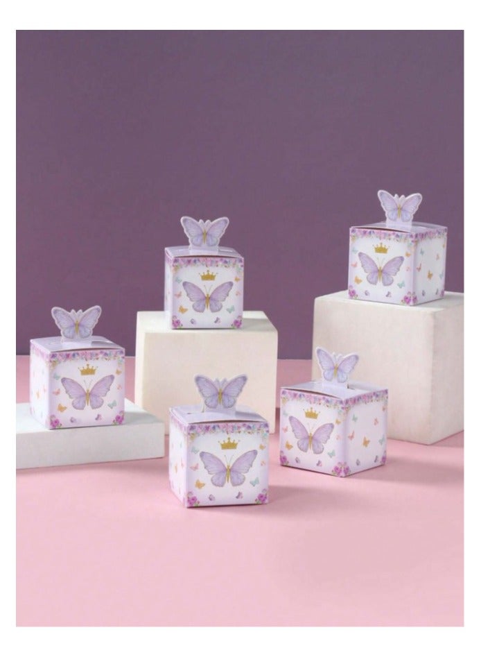 12pcs Lavender butterfly printed gift wrapping bags for wrapping and decorating gifts on occasions like birthday, wedding and festivals - Image 5
