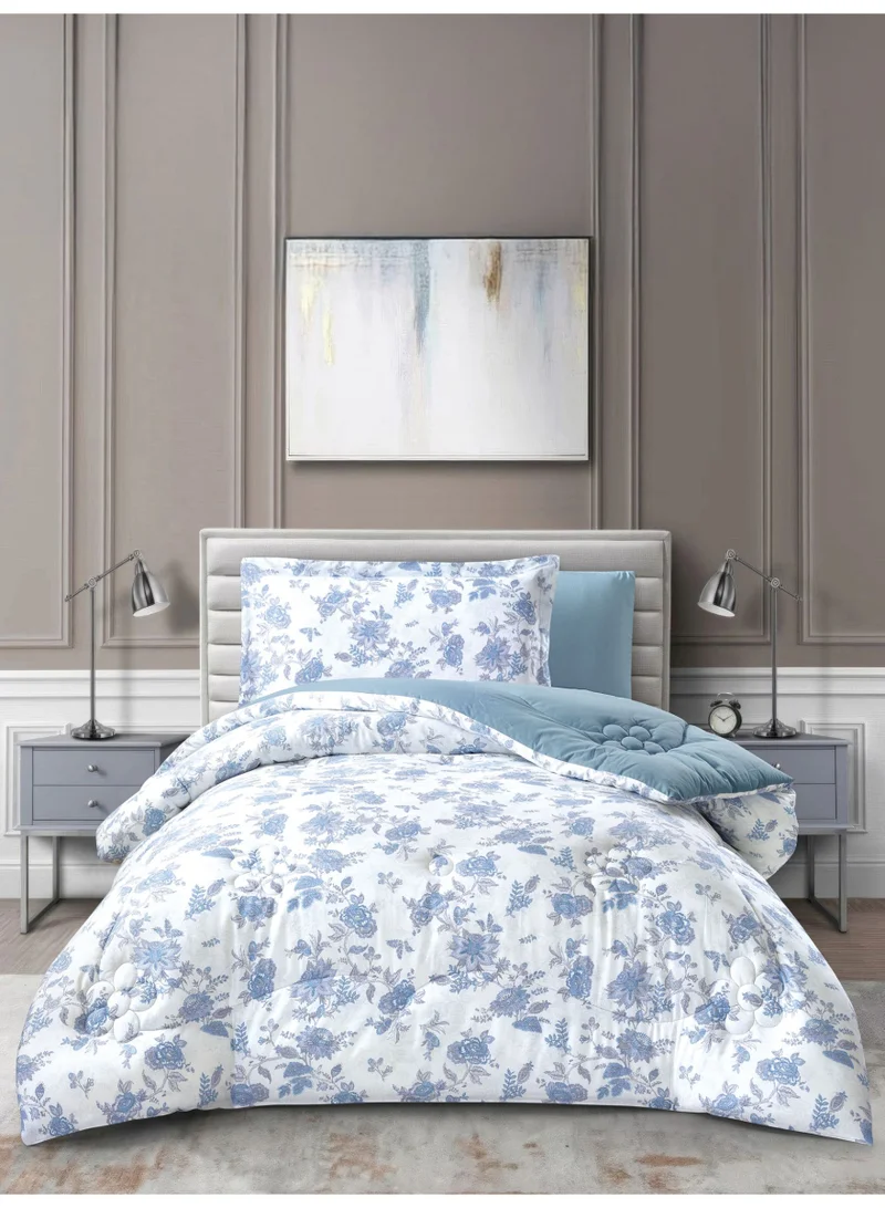 دوناتيلا طقم مفرش ناتشورال كولكشن مشجر 4 قطع مقاس مفرد ونص 140×200 قطن طبيعي 230 غرزة