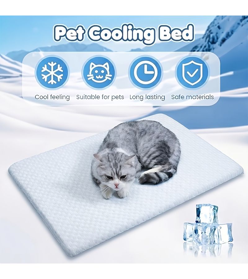Grey XL Cooling Dog Bed For Large Dogs Breathable Pet Mat With Memory Foam Washable Non Slip Summer Use Indoor Outdoor Ideal For Medium Dogs Cats - Image 2