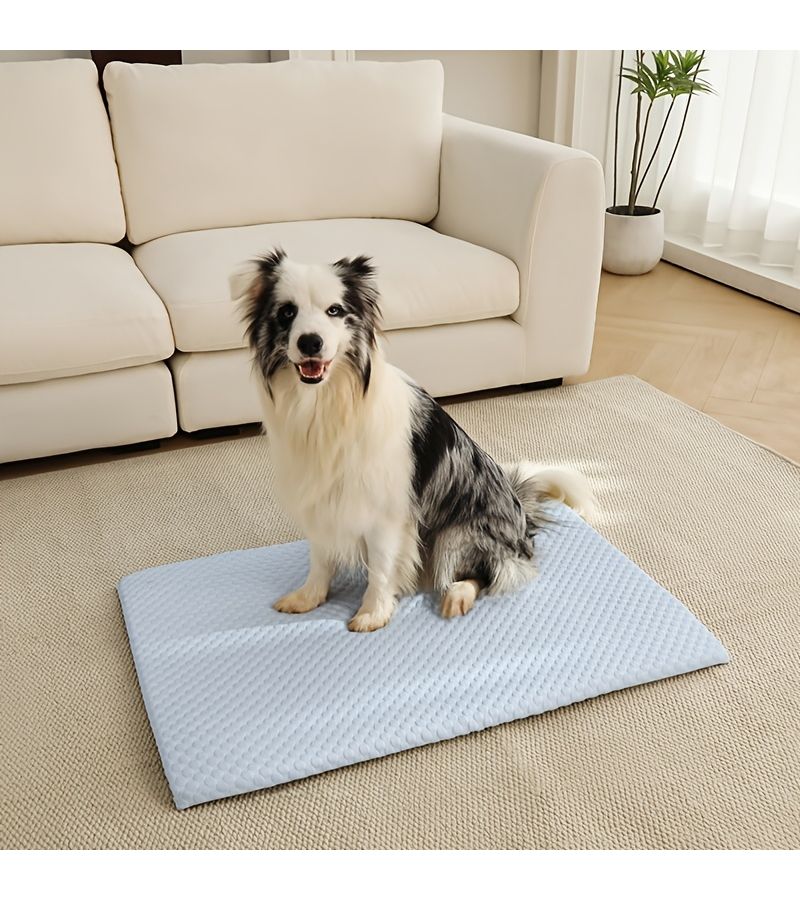 Grey XL Cooling Dog Bed For Large Dogs Breathable Pet Mat With Memory Foam Washable Non Slip Summer Use Indoor Outdoor Ideal For Medium Dogs Cats - Image 3