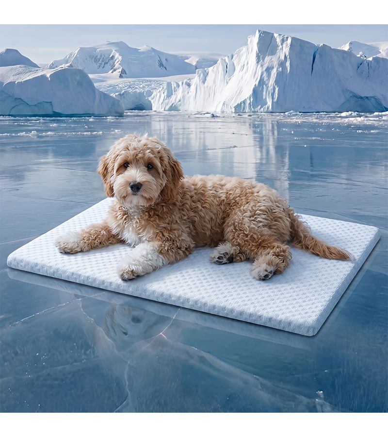 Grey XL Cooling Dog Bed For Large Dogs Breathable Pet Mat With Memory Foam Washable Non Slip Summer Use Indoor Outdoor Ideal For Medium Dogs Cats - Image 4