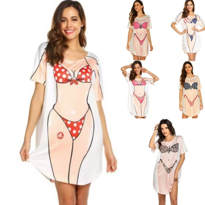 Women's Bikini Print T-Shirt - Image 1