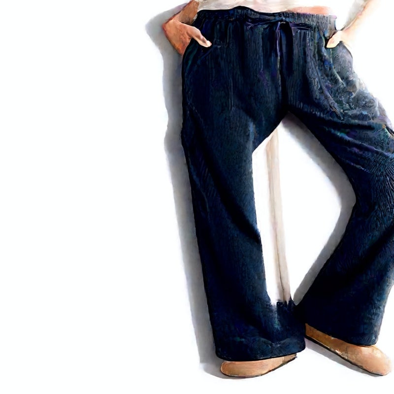 Women's Corduroy Casual Trousers High Waist Loose Fit Long Pants - Image 3