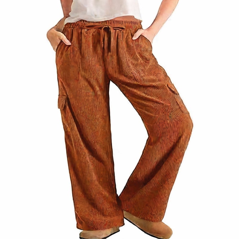 Women's Corduroy Casual Trousers High Waist Loose Fit Long Pants - Image 4