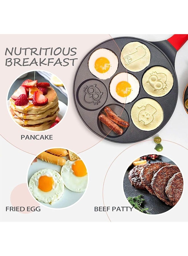 Hihonor Egg Pan, Omelet Pan, 7-Cup Egg Cooker Pancakes Pan, Breakfast Omelette Nonstick Egg Poacher Animal Mini Pancakes Maker, Black - Image 3