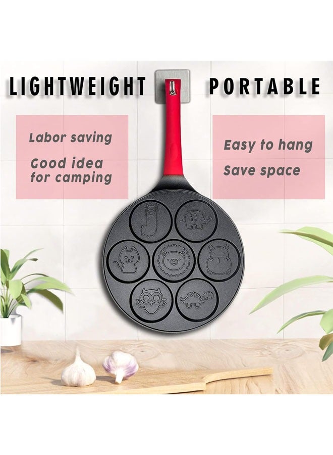 Hihonor Egg Pan, Omelet Pan, 7-Cup Egg Cooker Pancakes Pan, Breakfast Omelette Nonstick Egg Poacher Animal Mini Pancakes Maker, Black - Image 5