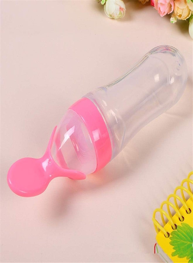 Kids Creation Mommas Baby Silicone Squeeze Food Feeder with Spoon 90ML (Pink) - Image 2