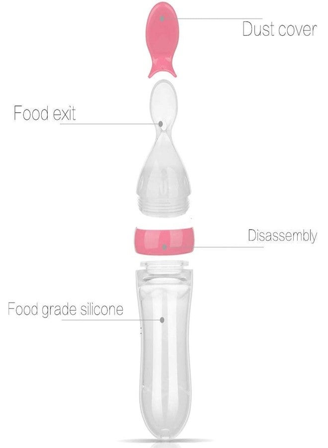 Kids Creation Mommas Baby Silicone Squeeze Food Feeder with Spoon 90ML (Pink) - Image 4