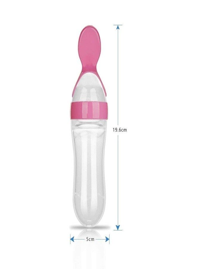 Kids Creation Mommas Baby Silicone Squeeze Food Feeder with Spoon 90ML (Pink) - Image 5