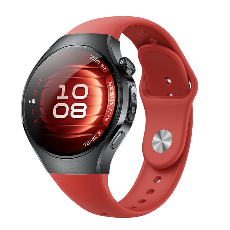 erorex For Huawei Watch 5 46Mm Reverse Buckle Silicone Watch Band(Red) - Image 1