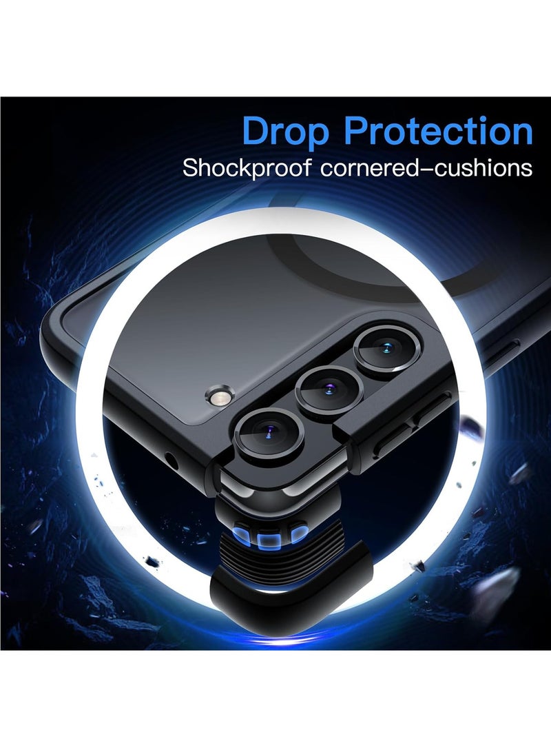 Jetech Magnetic Case for Samsung Galaxy S23 5G 6.1 Inch Compatible with MagSafe Translucent Matte Back Shockproof Phone Cover Black - Image 3