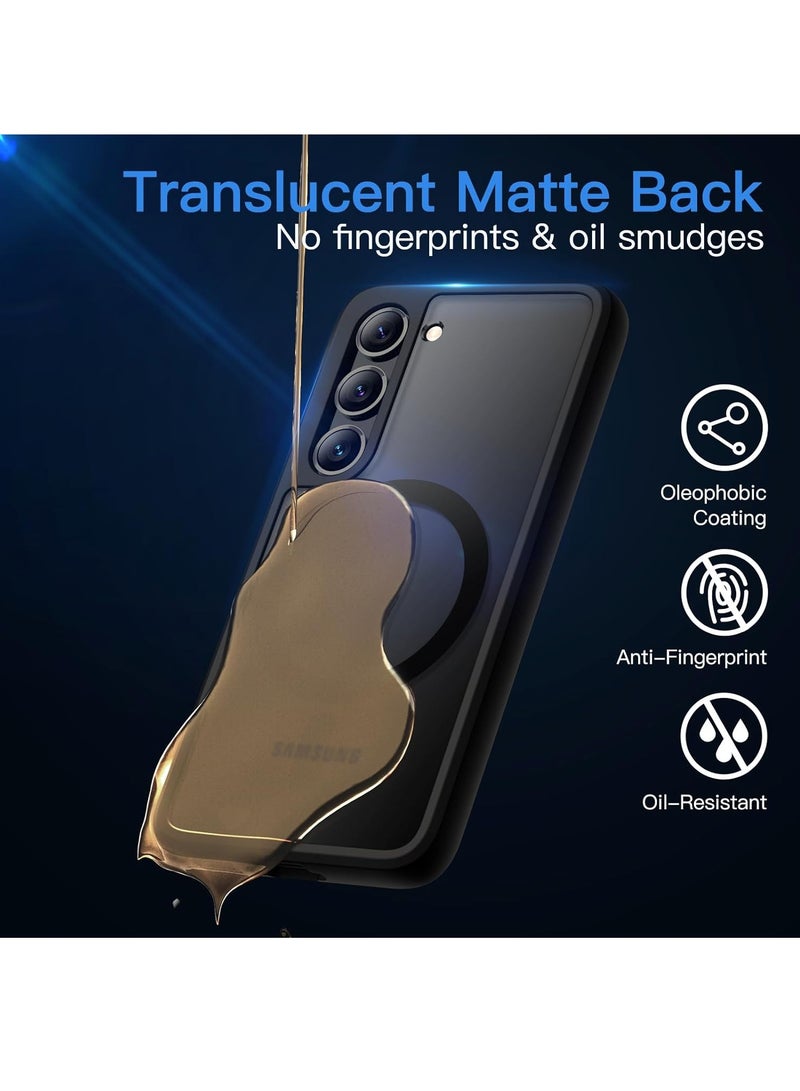 Jetech Magnetic Case for Samsung Galaxy S23 5G 6.1 Inch Compatible with MagSafe Translucent Matte Back Shockproof Phone Cover Black - Image 4
