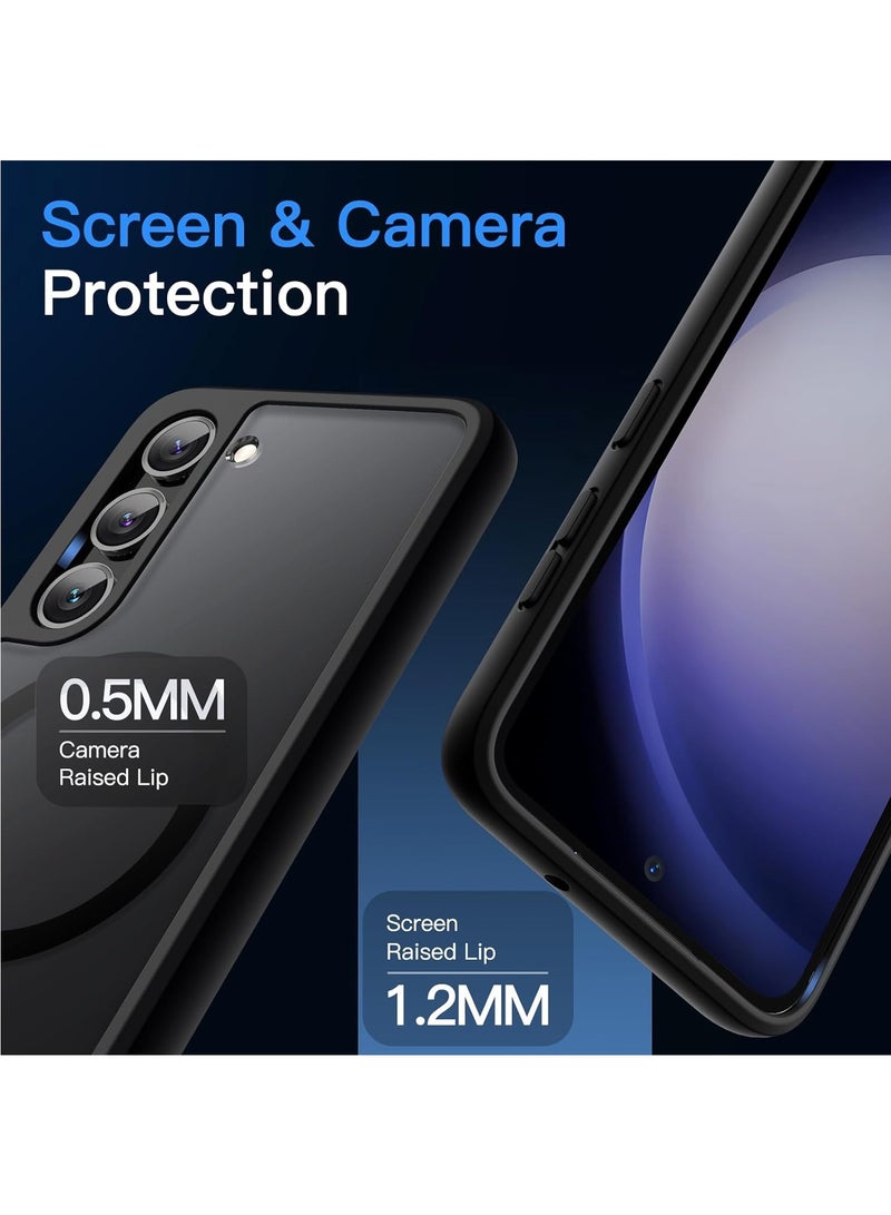 Jetech Magnetic Case for Samsung Galaxy S23 5G 6.1 Inch Compatible with MagSafe Translucent Matte Back Shockproof Phone Cover Black - Image 5