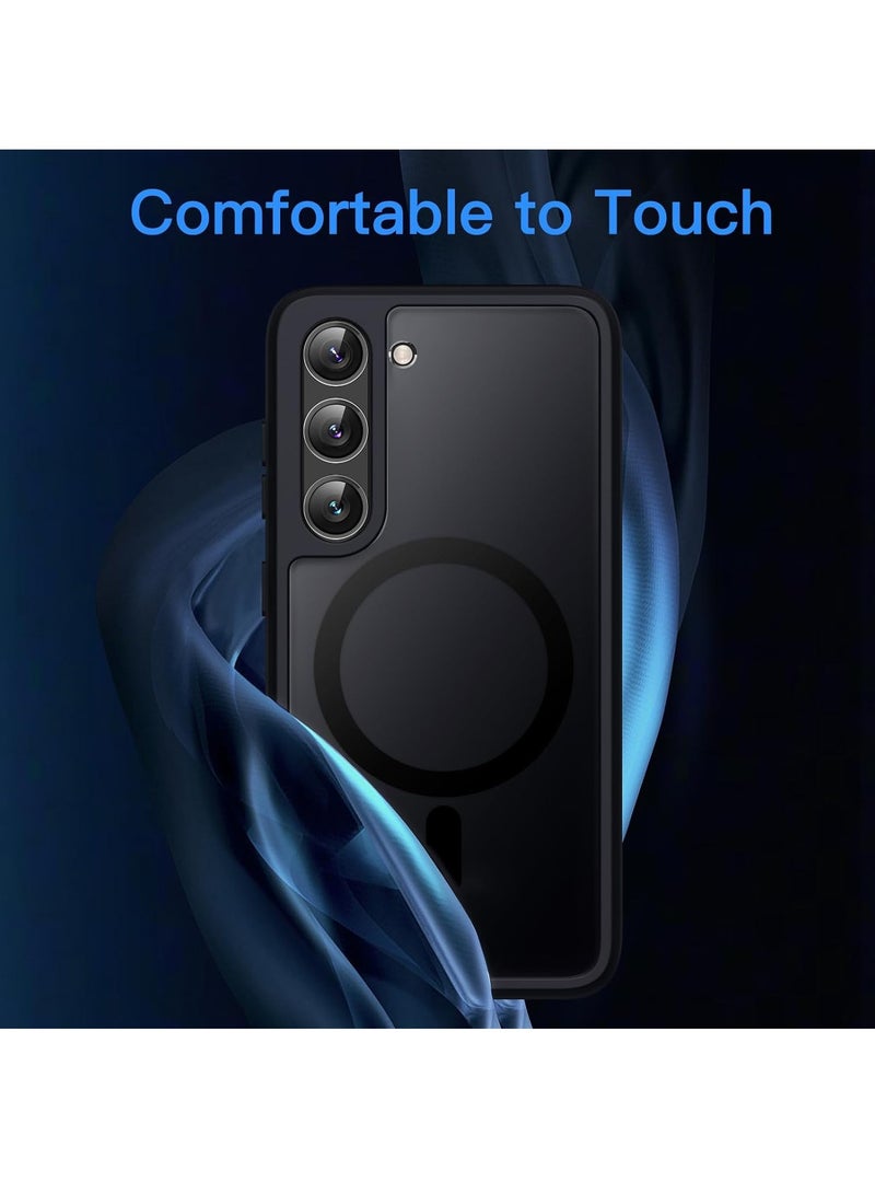 Jetech Magnetic Case for Samsung Galaxy S23 5G 6.1 Inch Compatible with MagSafe Translucent Matte Back Shockproof Phone Cover Black - Image 2