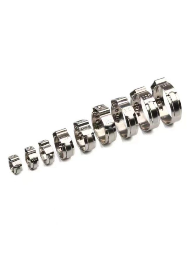 Direct Supply Single-lug Stepless Clamp 304 Stainless Steel Clamp Hose Clamp Automobile Pipe Water Pipe Fastening Hose Clamp-Specifications:14mm（304） - Image 2