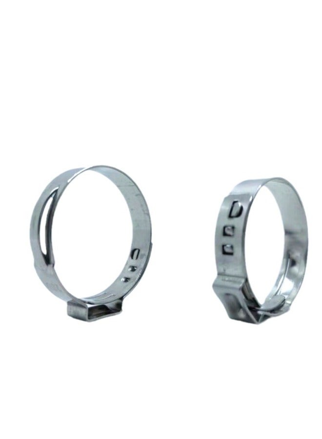 Direct Supply Single-lug Stepless Clamp 304 Stainless Steel Clamp Hose Clamp Automobile Pipe Water Pipe Fastening Hose Clamp-Specifications:14mm（304） - Image 5