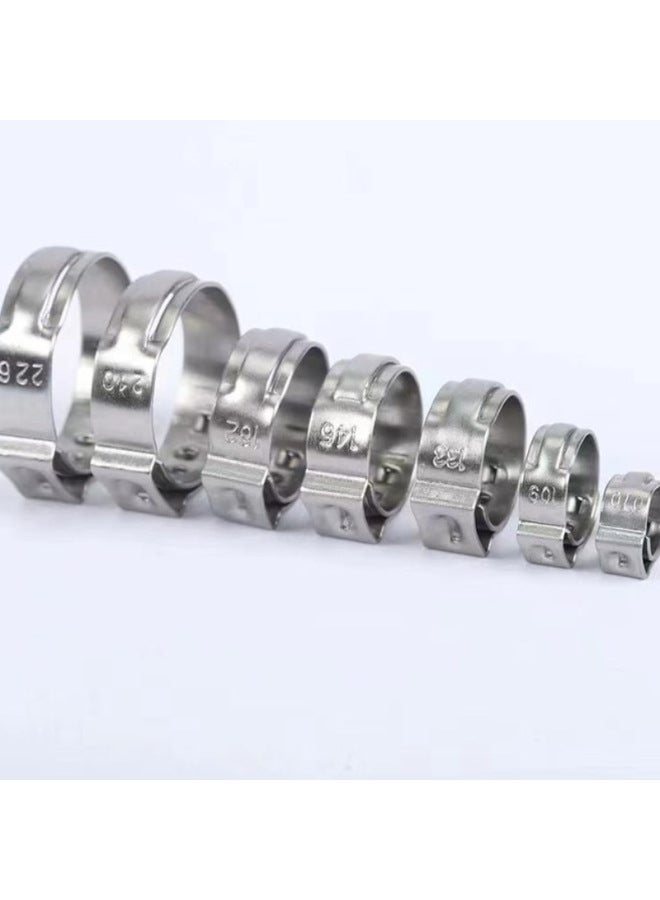 Direct Supply Single-lug Stepless Clamp 304 Stainless Steel Clamp Hose Clamp Automobile Pipe Water Pipe Fastening Hose Clamp-Specifications:14mm（304） - Image 4