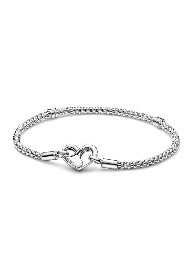 Chomel Sterling Silver Heart-Shaped Potato Chain Bracelet 20cm - Image 1
