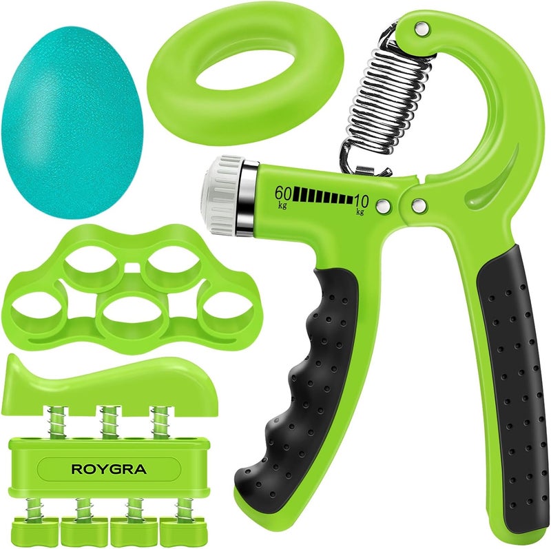 roygra Grip Strength Trainer (5 Pack), Forearm Strengthener, Hand Strengthening Devices, Hand Exercisers for Strength, Finger Strengthener, Wrist Exerciser, Baseball Climbing Calisthenics Basketball - Image 1