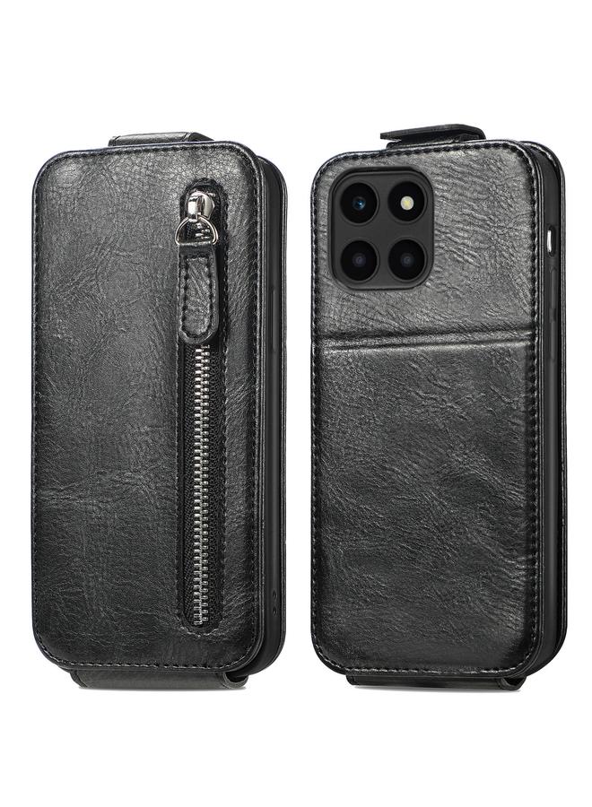 زبون جراب هاتف Honor X6a بسحاب ومحفظة جلدية قابلة للطي عموديًا - Image 2