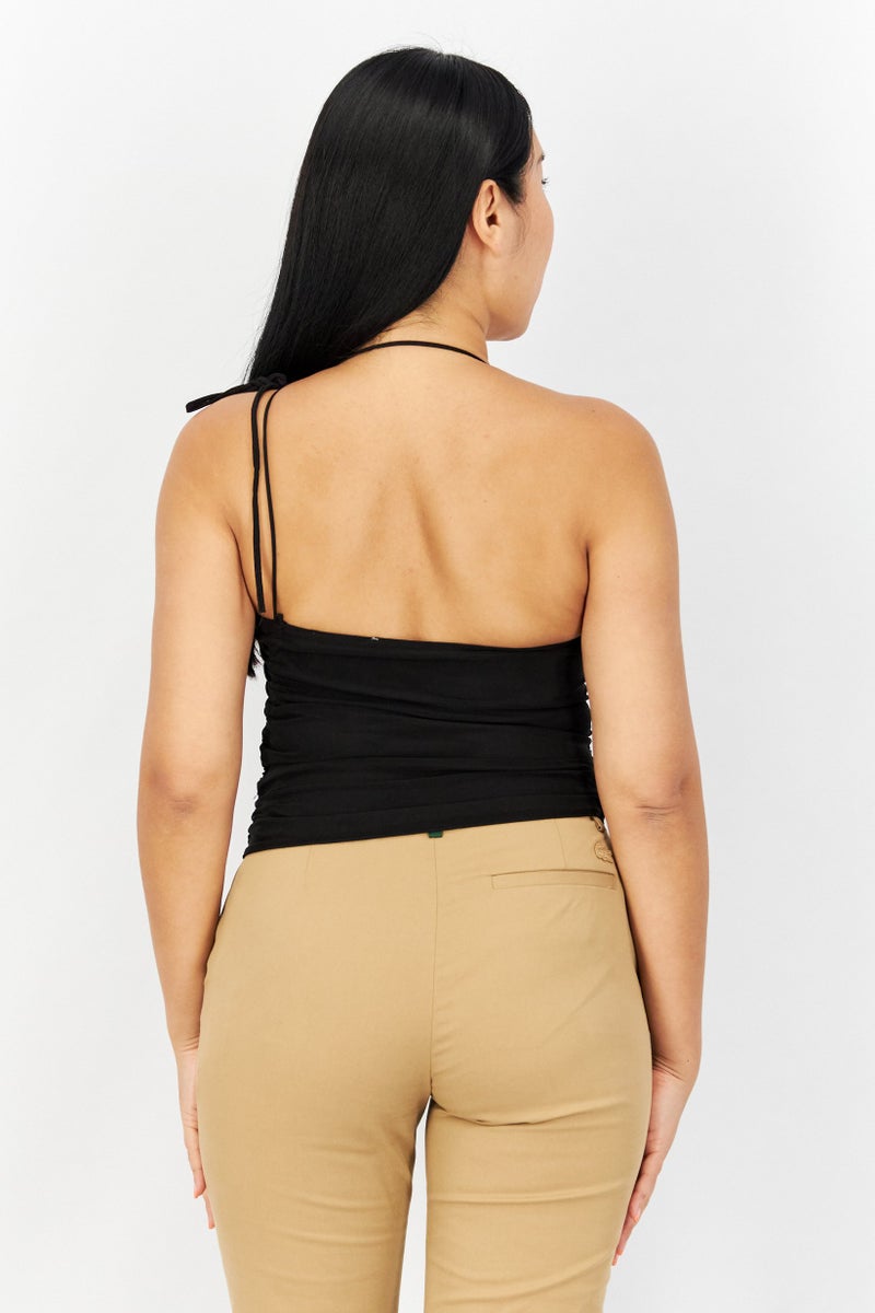 NA-KD بلوزة نسائية بتفاصيل حزام، سوداء - Image 3