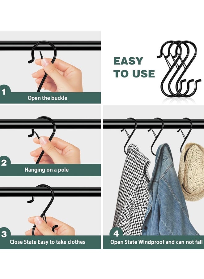 12 Pack S Hooks for Hanging,with Safety Buckle S Shaped Hooks Pot Rack Closet Hooks for Hanging Plants, Clothes, Kitchen Utensil, Pots - Image 5