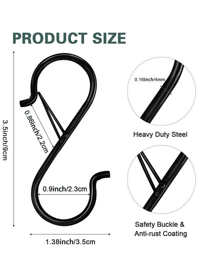12 Pack S Hooks for Hanging,with Safety Buckle S Shaped Hooks Pot Rack Closet Hooks for Hanging Plants, Clothes, Kitchen Utensil, Pots - Image 2