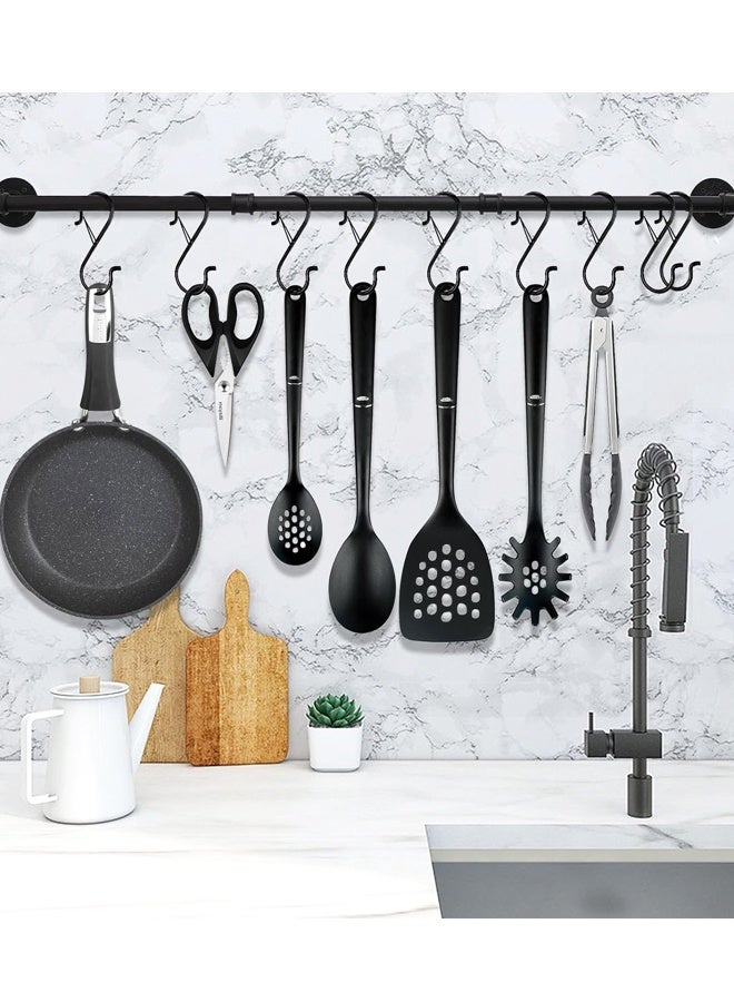 12 Pack S Hooks for Hanging,with Safety Buckle S Shaped Hooks Pot Rack Closet Hooks for Hanging Plants, Clothes, Kitchen Utensil, Pots - Image 4