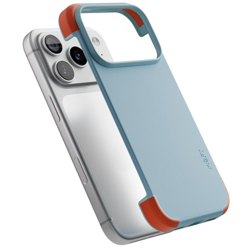 MOFT MOVAS Frame Case for iPhone 17 Pro Max, 0.75mm (0.03 in) Ultra-Thin, Soft-Touch Vegan Leather, TPU Corner Protection, MagSafe Compatibleï¼ˆSoothing Mist + Sunriseï¼‰ - Image 1