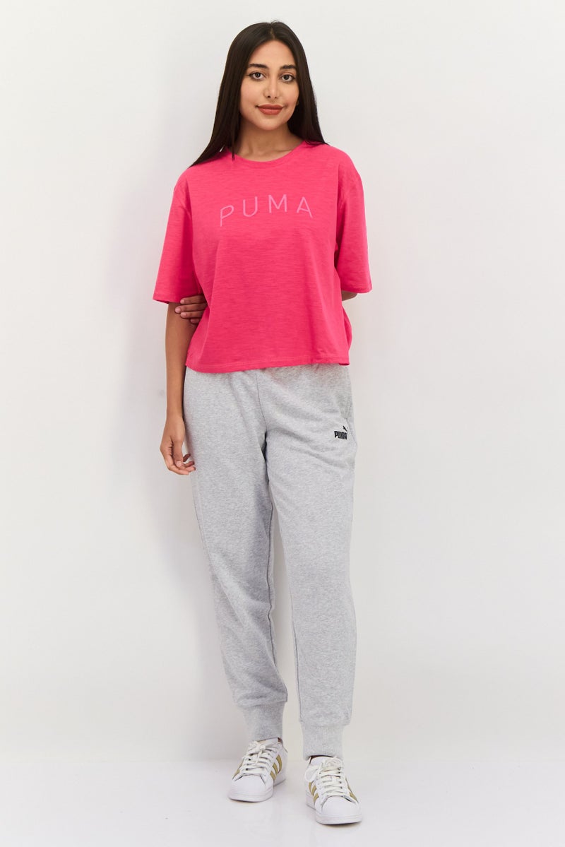 PUMA Women Sportswear Fit Brand Logo Short Sleeves Outdoor Top, Fuchsia - Image 4