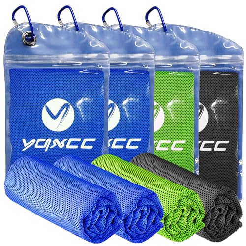 YQXCC Cooling Towels | 4 Pack 47"x12" | Ice Cool for Neck | Microfiber Soft Breathable Chilly | for Yoga, Sports, Golf, Gym, Camping, Running, Fitness, Workout & More Activities - Image 1