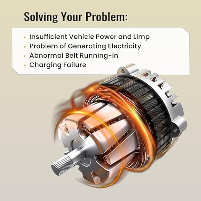 FuseRish 37300-2B970 Alternator 130A 12V Compatible with Hyunda-i Accent, Rio 2018-2019 1.6L; Soul 1.6L 2017-2019; Seltos 1.6L 2021-2022 CW 6-Groove Clutch Pulley Replace Numbers 2626125, 42227, 21096 - Image 3