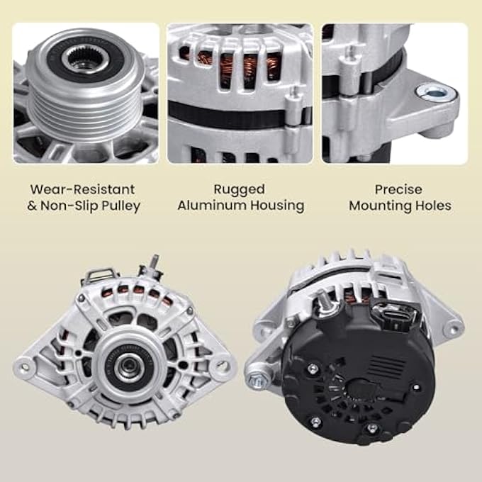 FuseRish 37300-2B970 Alternator 130A 12V Compatible with Hyunda-i Accent, Rio 2018-2019 1.6L; Soul 1.6L 2017-2019; Seltos 1.6L 2021-2022 CW 6-Groove Clutch Pulley Replace Numbers 2626125, 42227, 21096 - Image 4