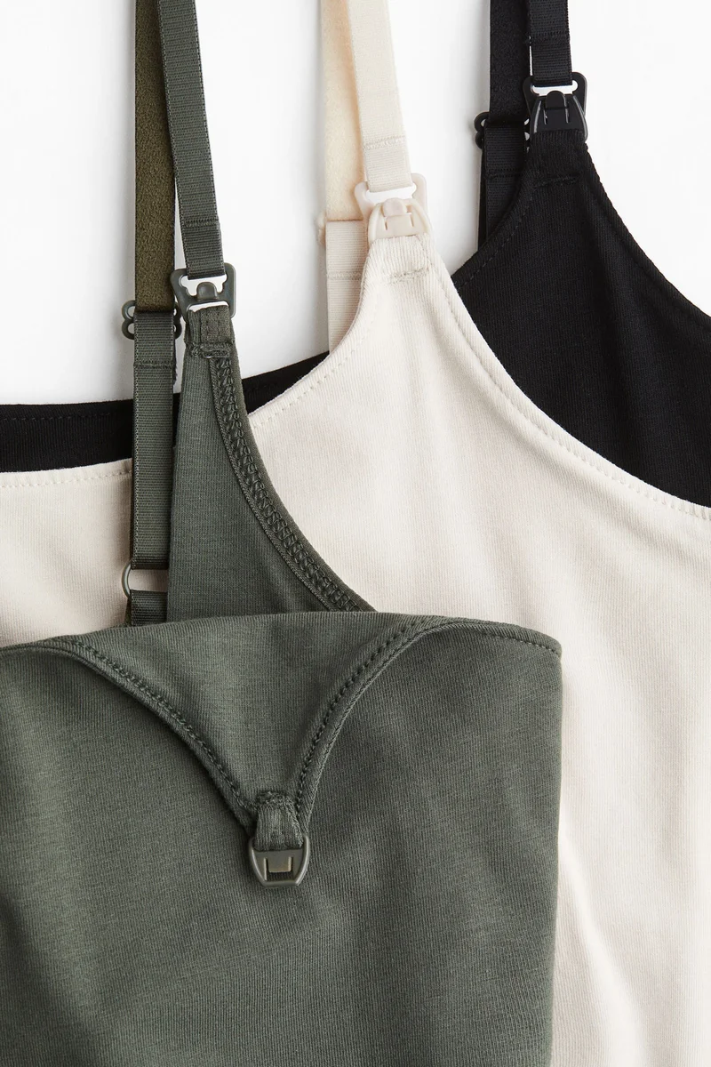 H&M  MAMA 3-pack nursing vest tops for Women | Best Price UAE