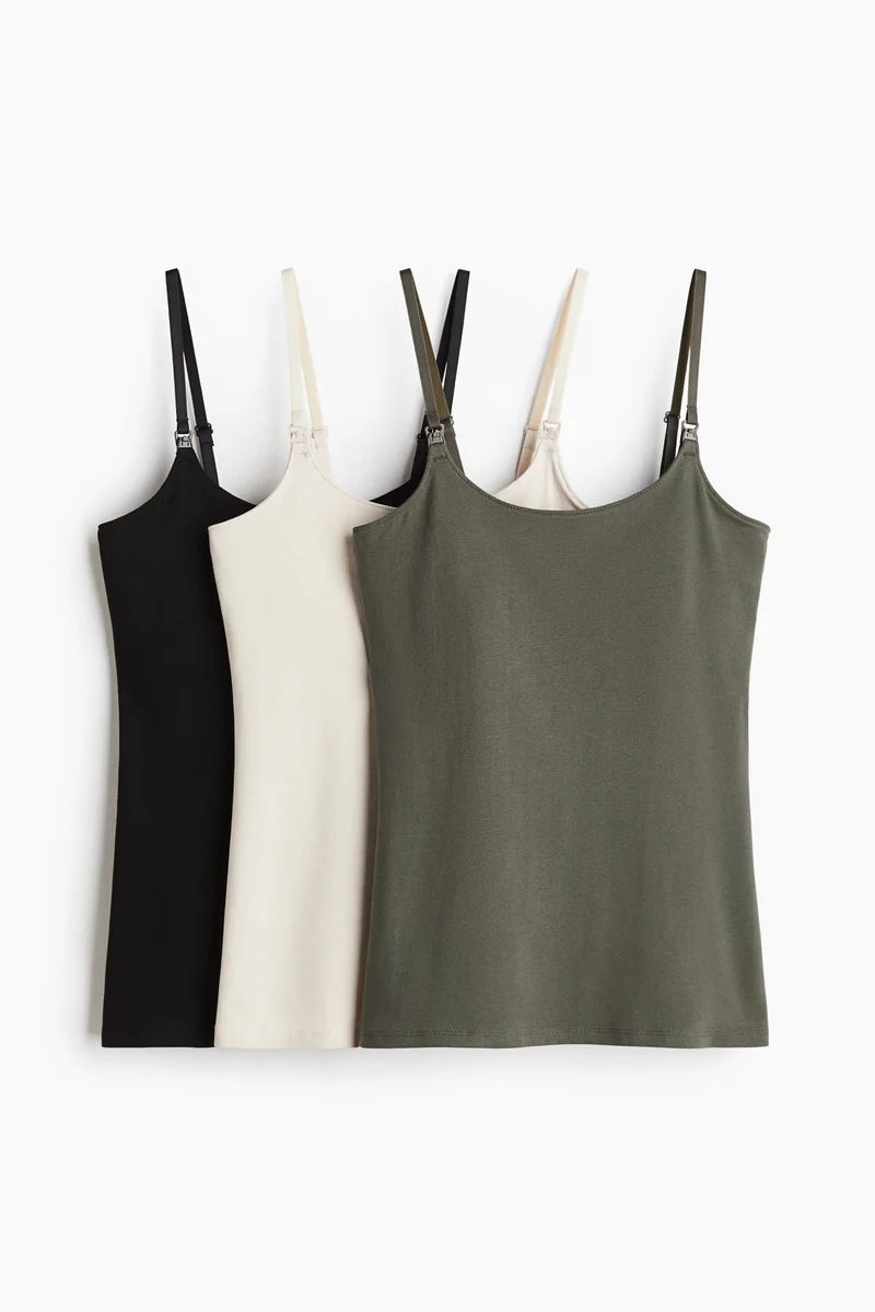H&M  MAMA 3-pack nursing vest tops for Women | Best Price UAE