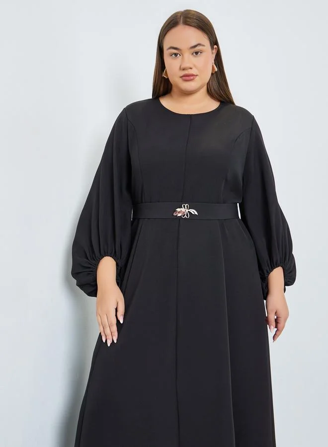 Plus Size Black A-Line Maxi Dress