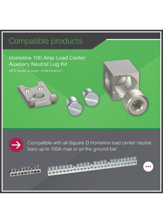 Schneider Square D by Schneider Electric HOM100AN CP Homeline 100 Amp Auxiliary Neutral Lug Kit - Image 4