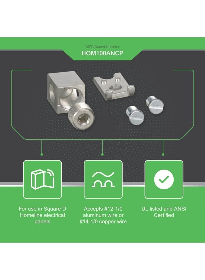 Schneider Square D by Schneider Electric HOM100AN CP Homeline 100 Amp Auxiliary Neutral Lug Kit - Image 2