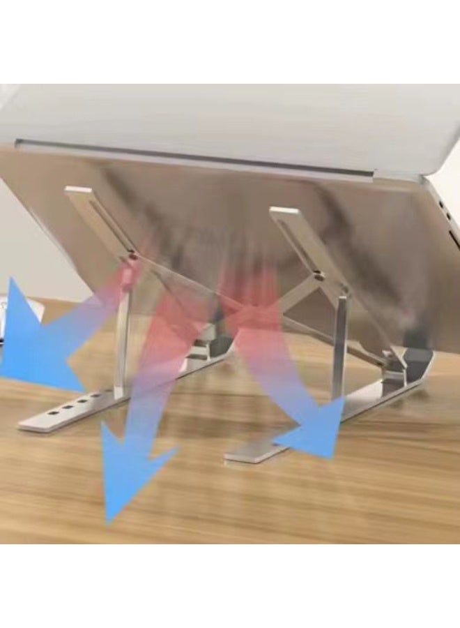 ستاند حامل لابتوب قابل للتعديل والطي – حامل ألمنيوم محمول ومريح للاستخدام على المكتب | تصميم إبداعي قابل للطي يناسب جميع أجهزة اللابتوب - Image 4