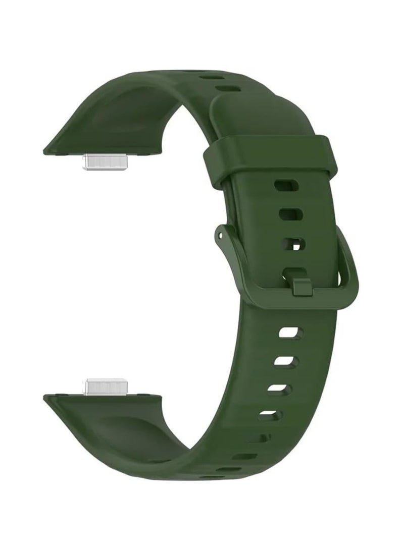 ACLIX Silicone Strap Compatible with Huawei Watch Fit 3, Adjustable Silicone Sport Watch Band Replacement Wristband for Men Women (Dark Green) - Image 2