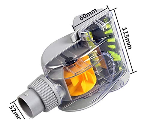 ECOMAID 1-1/4-Inch 32mm Air Driven Pet Upholstery Turbo Brush Vacuums Nozzle Tool with Pet Attachment Swivel Head - Image 2
