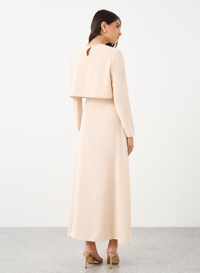 Take Two Solid Round Neck Long Sleeve Maxi Dress - Image 5