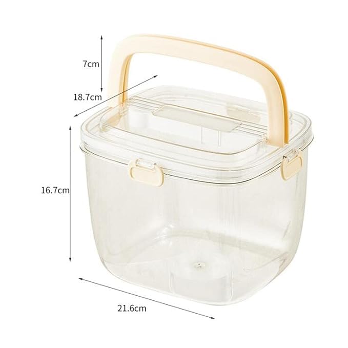 VishBin Ice Buckets Thickened Transparent Ice Bucket Odorless Great Seal Large Capacity Ice Bucket with Handle for Bar Champagne Beer Bucket Bar Multicolor 1psc - Image 2