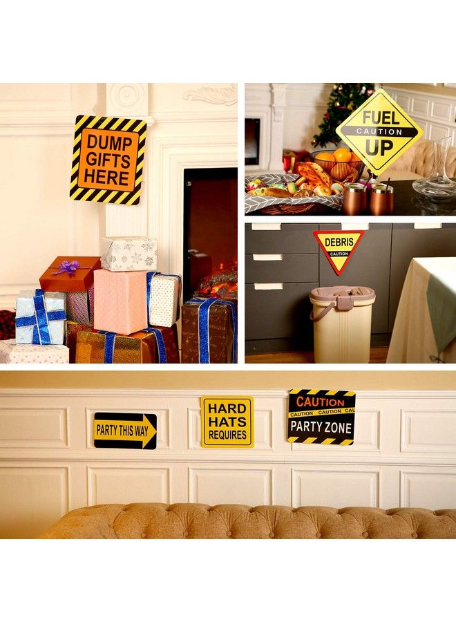 Blulu زينة الحفلات لافتات ملصقة لافتات حفلات موضوعية قصص ورقية مع 40 نقطة لاصقة (لافتات البناء 12 قطعة) - Image 5