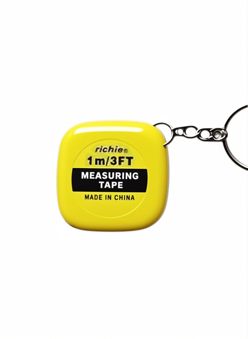 Mini Tape Measure Retractable Bulk 1m Small Measuring Tape Pocket Tiny Inch and Metric Measurement for Construction Party Favors, Operation Christmas Items, Men Gifts(Yellow) - Image 1