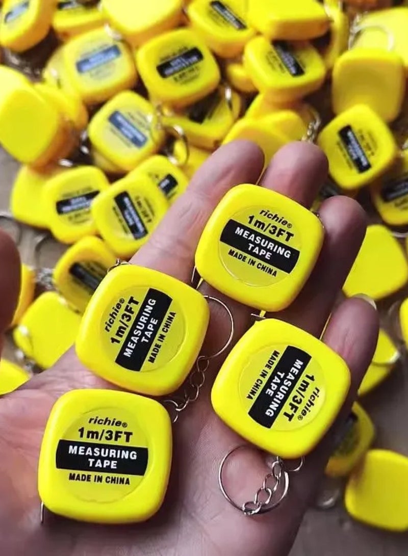 Mini Tape Measure Retractable Bulk 1m Small Measuring Tape Pocket Tiny Inch and Metric Measurement for Construction Party Favors, Operation Christmas Items, Men Gifts(Yellow) - Image 5