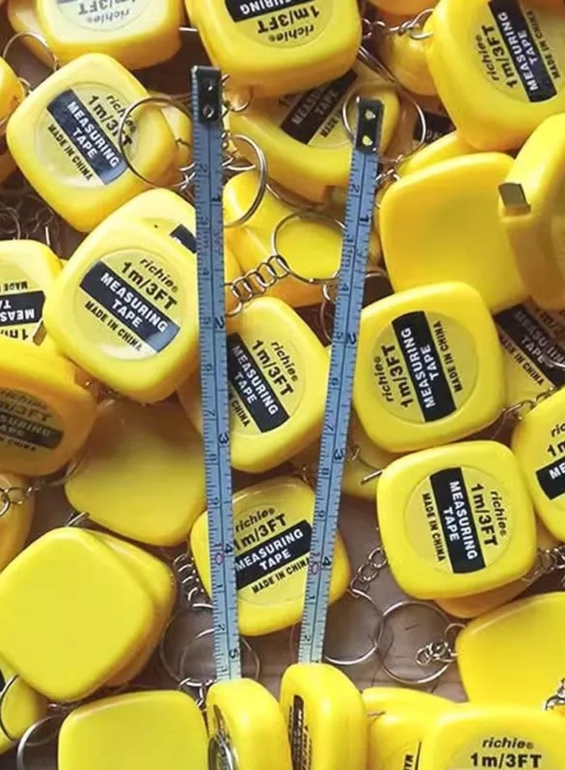 Mini Tape Measure Retractable Bulk 1m Small Measuring Tape Pocket Tiny Inch and Metric Measurement for Construction Party Favors, Operation Christmas Items, Men Gifts(Yellow) - Image 4