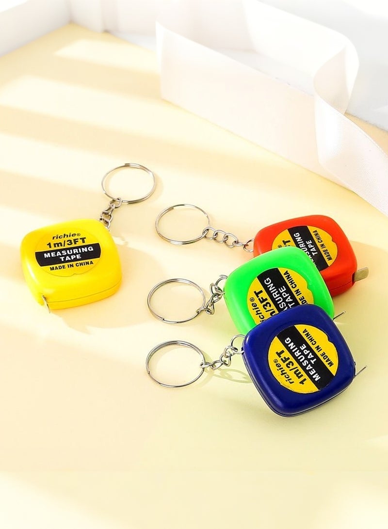 4pcs Color random Mini Tape Measure Retractable Bulk 1m Small Measuring Tape Pocket Tiny Inch and Metric Measurement for Construction Party Favors, Operation Christmas Items, Men Gifts(Yellow) - Image 3